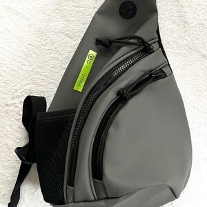 DUCHAMP GREY RUBBERIZED Cool Motorcycle Riders Travel Vacay Unisex SLING BAG